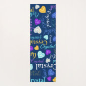 宝石ハート名前をカスタムするカラフル結晶 ヨガマット (裏面)