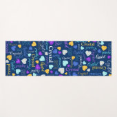 宝石ハート名前をカスタムするカラフル結晶 ヨガマット (正面(横))