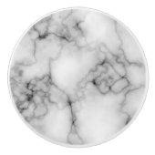 宝石パターンの、灰色/灰色および白い大理石 セラミックノブ (正面)