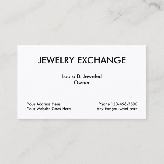 宝石パターンジュエリーのテーマ 名刺 (裏面)