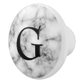 宝石パターン、灰色/灰色の大理石及び黒いオニックス セラミックノブ (右)