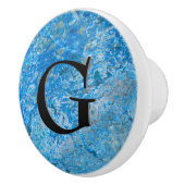 宝石パターン、青い花こう岩及び黒いオニックス セラミックノブ (右)