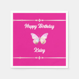 宝石パーソナライズされたバタフライペーパーナプキン スタンダードカクテルナプキン