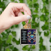 宝石パーソナライズされた銀河系〔占星術の〕十二宮図がん キーホルダー (手)