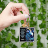 宝石パーソナライズされた銀河系〔占星術の〕十二宮図山羊座 キーホルダー (手)