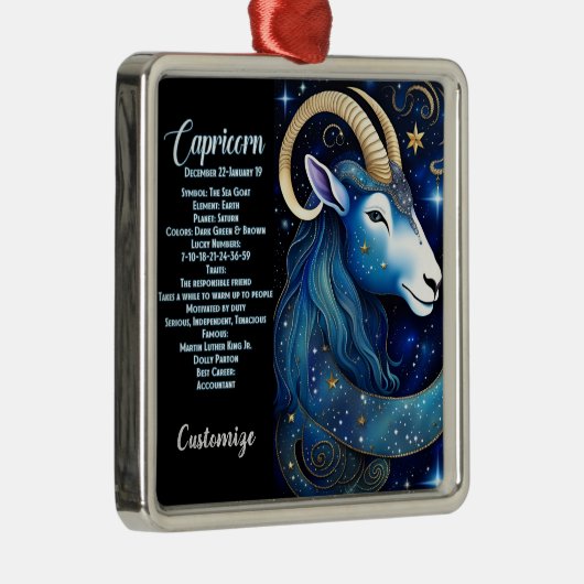 宝石パーソナライズされた銀河系〔占星術の〕十二宮図山羊座 メタルオーナメント (右)