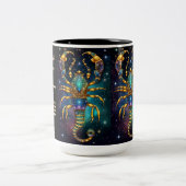 宝石パーソナライズされた銀河系〔占星術の〕十二宮図蠍座 ツートーンマグカップ (中央)