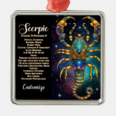 宝石パーソナライズされた銀河系〔占星術の〕十二宮図蠍座 メタルオーナメント (正面)