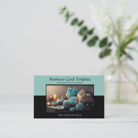 宝石ヒーリングクリスタル霊気名刺 名刺 (スタンド正面)