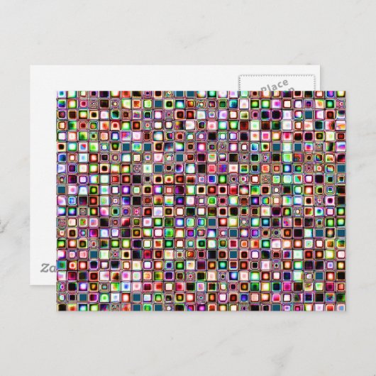 宝石ファンキー調のモザイクタイル模様 ポストカード (正面/裏面)