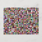 宝石ファンキー調のモザイクタイル模様 ポストカード (正面)