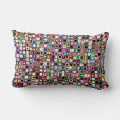 宝石ファンキー調のモザイクタイル模様 ランバークッション (裏面)