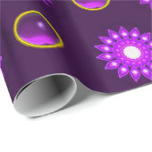 宝石ファンシー付き紫色の花 ラッピングペーパー (ロールコーナー)