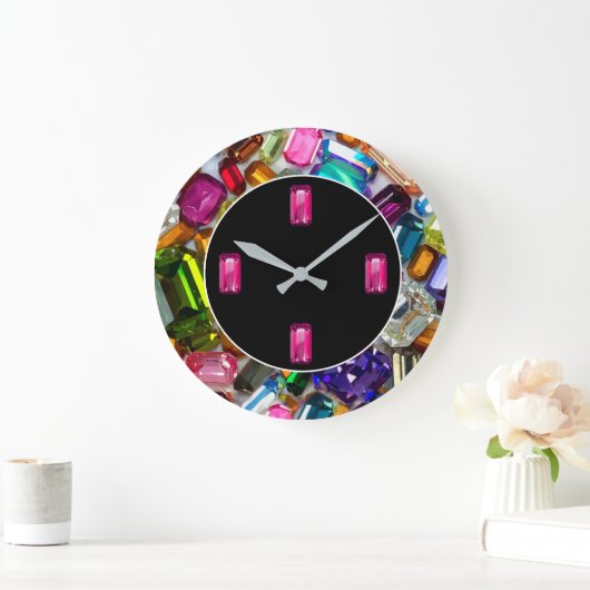 宝石フェイクのきらびきらきら光るやかな時計 ラージ壁時計 (ホーム)