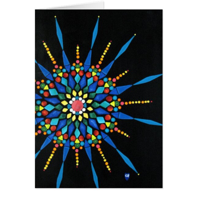 宝石モザイクパターン、メッセージ、カード (正面)