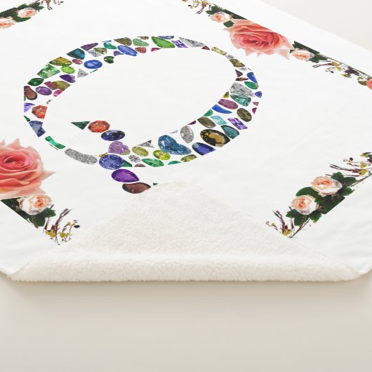 宝石モノグラム文字Q シェルパブランケット (3/4)