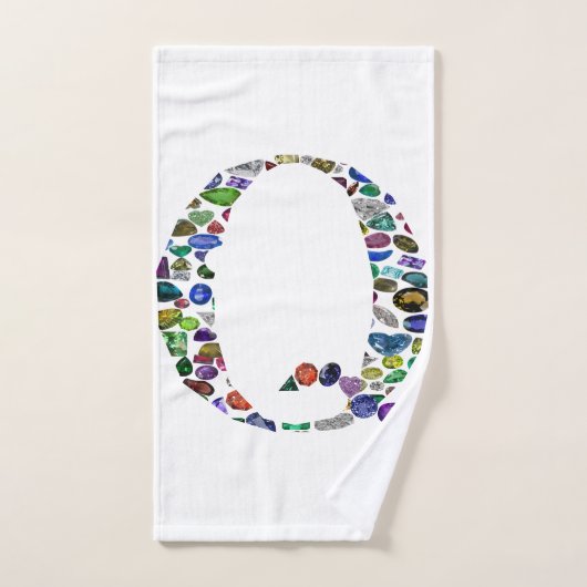 宝石モノグラム文字Q ハンドタオル (ハンドタオル)