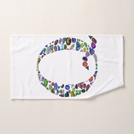 宝石モノグラム文字Q バスタオルセット (ハンドタオル)