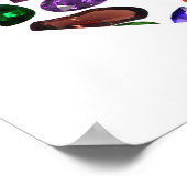 宝石モノグラム文字Q ポスター (角)