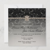 宝石ルックシルバー八角形きらきら光るダイヤモンドスワーズ 招待状 (裏面)