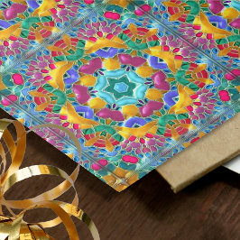 宝石ルックモザイクカラフル- 6タイル分離 薄葉紙