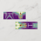 宝石付きの法の天秤のゴールドスケール スキニー名刺 (正面/裏面)