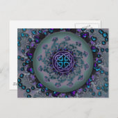 宝石付きケルトフラクタルマンダラ ポストカード (正面/裏面)