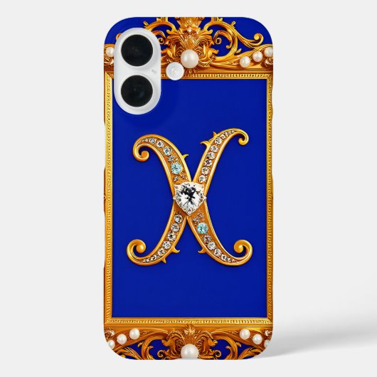 宝石付きゴールド装飾X文字 Case-Mate iPhoneケース (裏面)