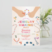 宝石作り工芸品誕生日ビーディングジュエリー 招待状 (スタンド正面)