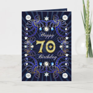 宝石入りの70歳の誕生日カード カード