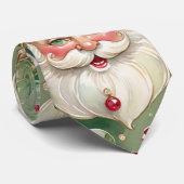 宝石入りサンタの水彩画 ヴィンテージスタイルのクリスマス ネクタイ (ロール)