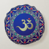 宝石入りブルーオムセラミック ラウンドクッション (裏面)