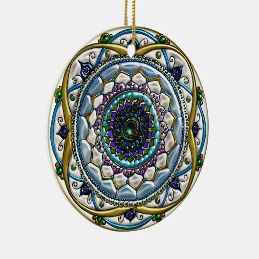 宝石化マンダラパーソナライズされた(セラミックオーナメント) セラミックオーナメント (右)