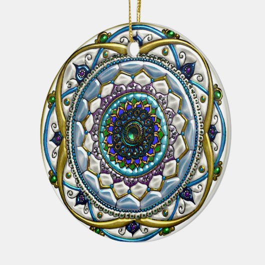 宝石化マンダラパーソナライズされた(セラミックオーナメント) セラミックオーナメント (左)