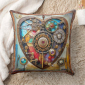 宝石及びステンドグラスハートスチームパンクシリーズ クッション (ブランケット)