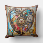 宝石及びステンドグラスハートスチームパンクシリーズ クッション (裏面)
