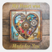 宝石及びステンドグラスハートスチームパンクシリーズ スクエアシール (正面)