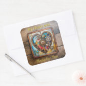 宝石及びステンドグラスハートスチームパンクシリーズ スクエアシール (封筒)