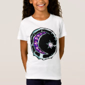 宝石図解入りの、写真付きの三日月と星。 Tシャツ (正面)