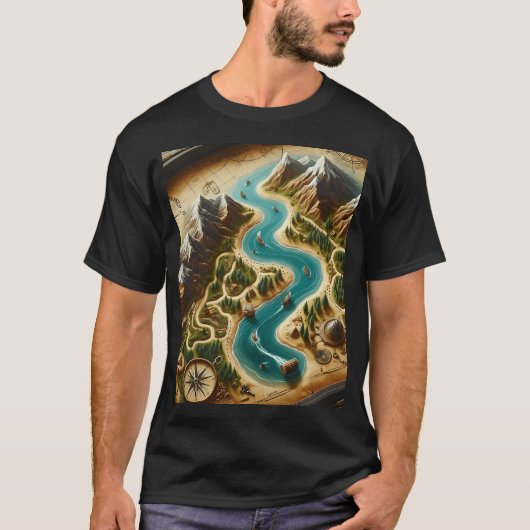 宝石地図グラフィック Tシャツ (正面)