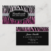 宝石屋のジュエリーのシマウマのプリントのダイヤモンドのピンク 名刺 (正面/裏面)