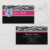 宝石屋のジュエリーのシマウマのプリントのダイヤモンドの輝き 名刺 (正面/裏面)