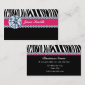 宝石屋のジュエリーのシマウマのプリントのダイヤモンドの輝き 名刺 (正面/裏面)