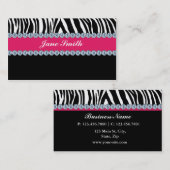 宝石屋のジュエリーのシマウマのプリントのダイヤモンドの輝き 名刺 (正面/裏面)