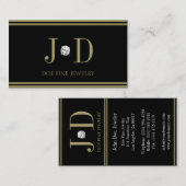 宝石屋のダイヤモンドの黒か金ゴールドは縞で飾ります 名刺 (正面/裏面)
