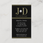 宝石屋のダイヤモンドの黒か金ゴールドは縞で飾ります 名刺 (裏面)