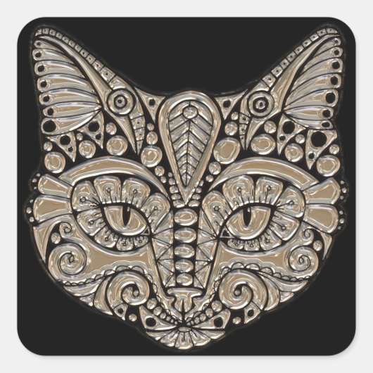 宝石猫のシール スクエアシール (正面)