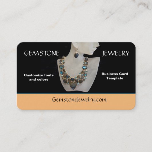 宝石用原石の宝石店 名刺 (正面)