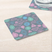 宝石用原石アイコンパターン スクエアペーパーコースター (アングル)