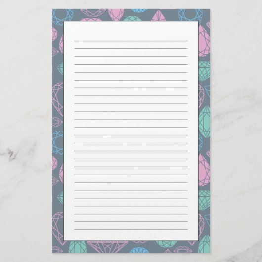 宝石用原石アイコンパターン 便箋 (正面)